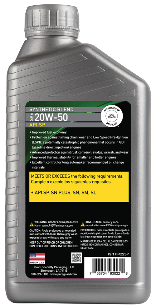 PURE GUARD Synthetic Blend 20W50