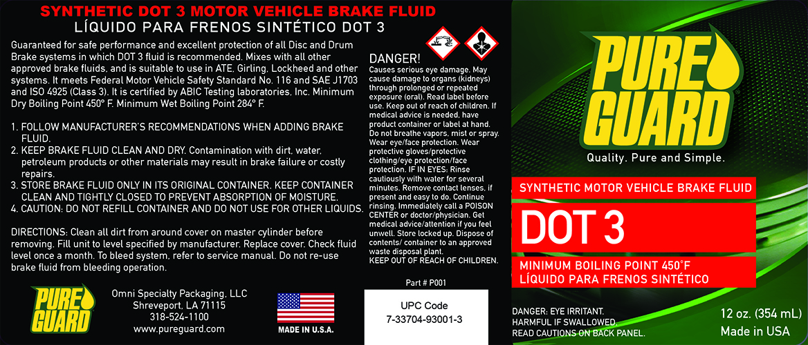 PURE GUARD Synthetic DOT 3 Brake Fluid